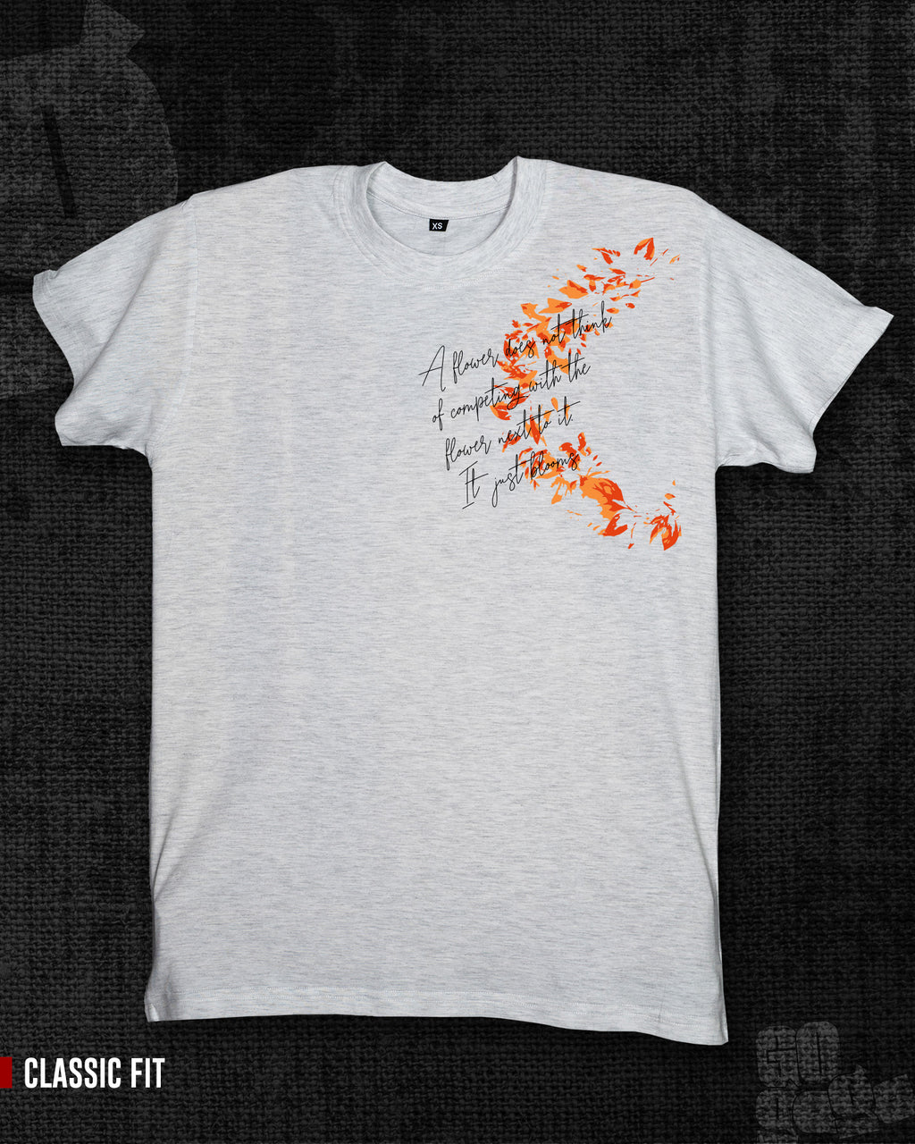 Just blooms Melange White Classic Fit T-shirt