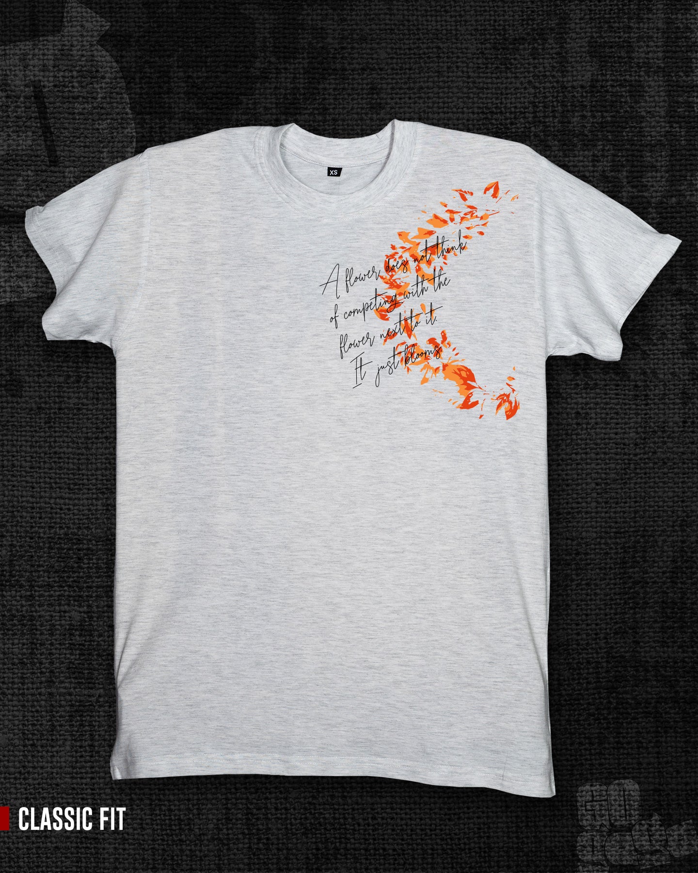 Just blooms Melange White Classic Fit T-shirt