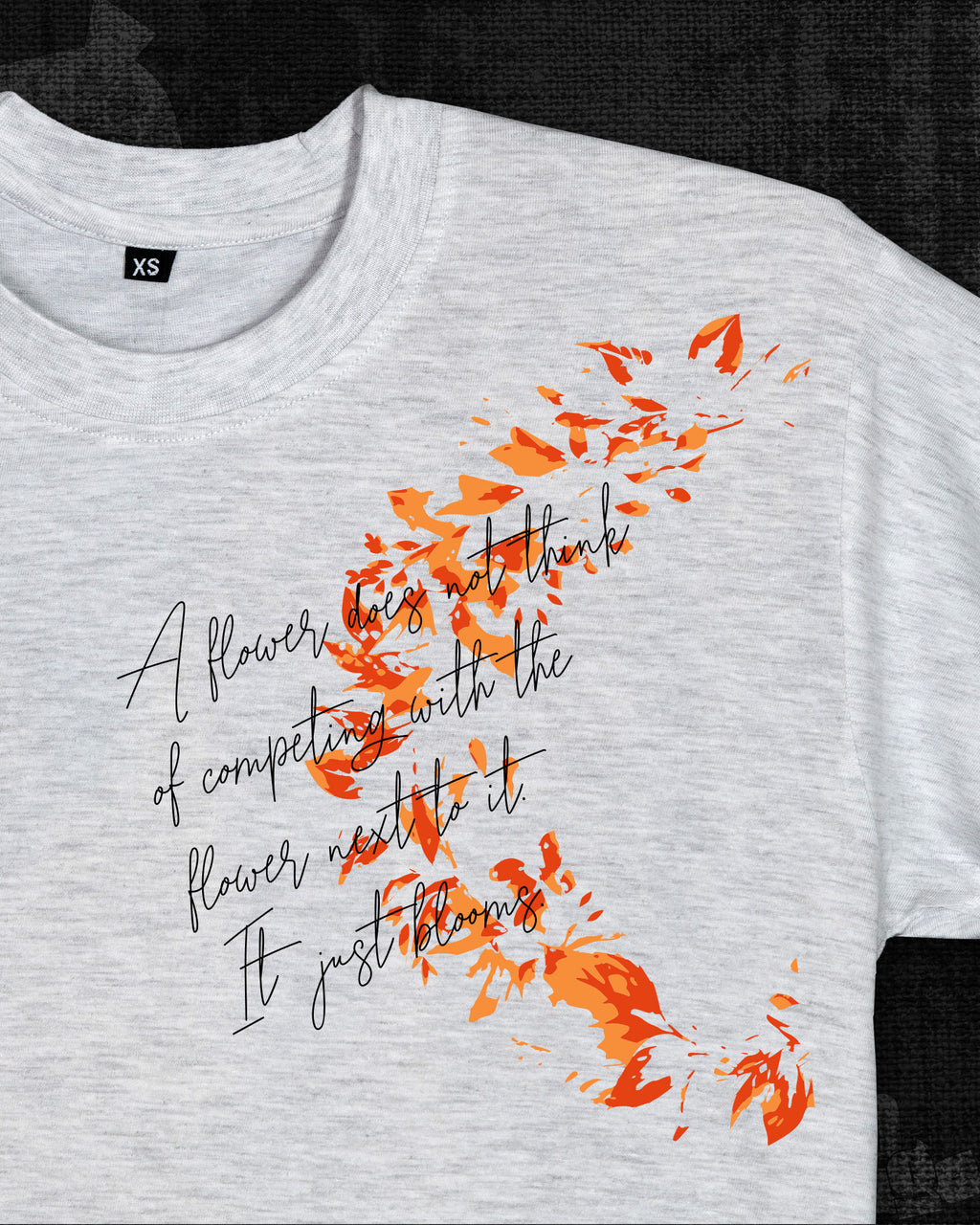 Just blooms Melange White Classic Fit T-shirt