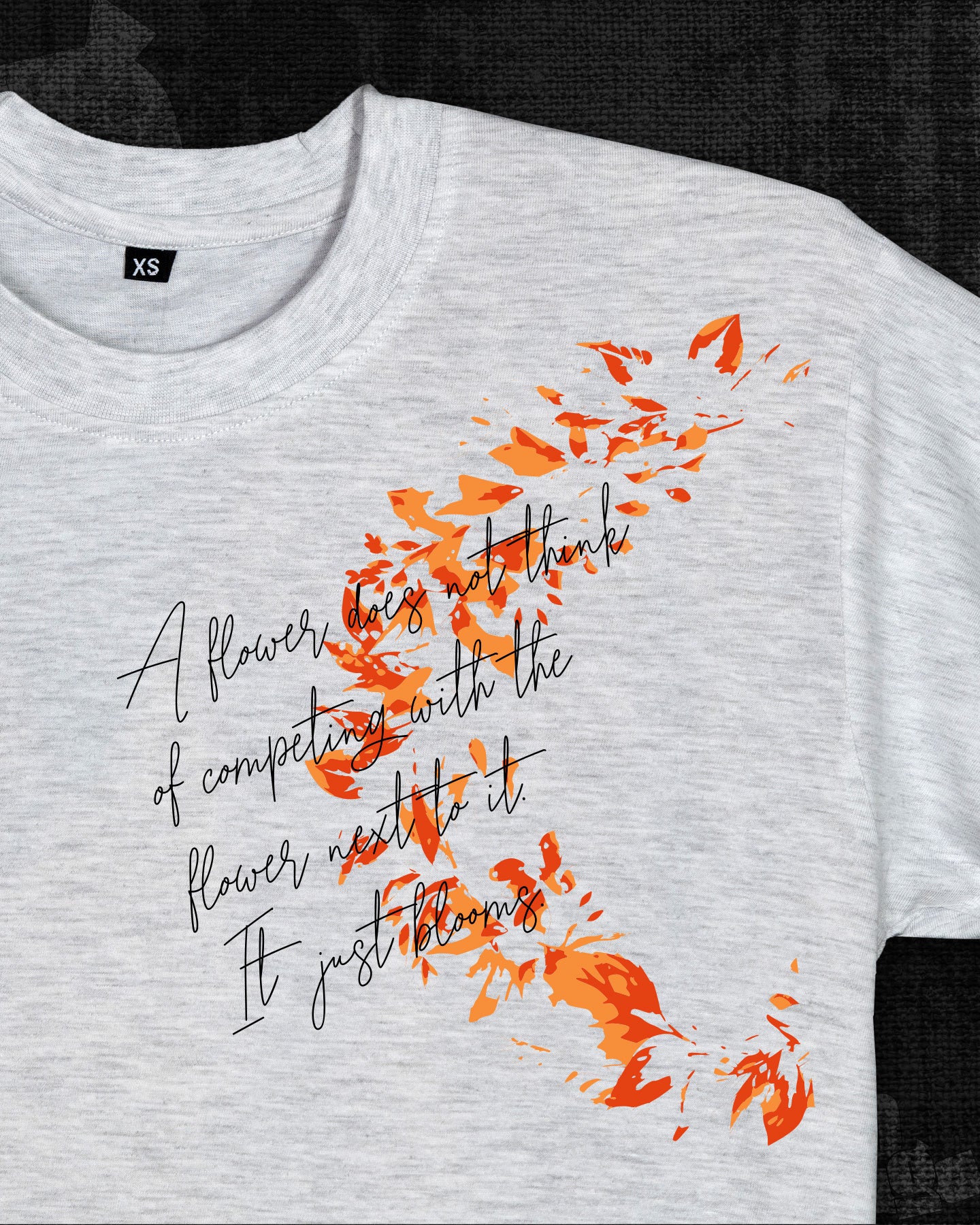 Just blooms Melange White Classic Fit T-shirt