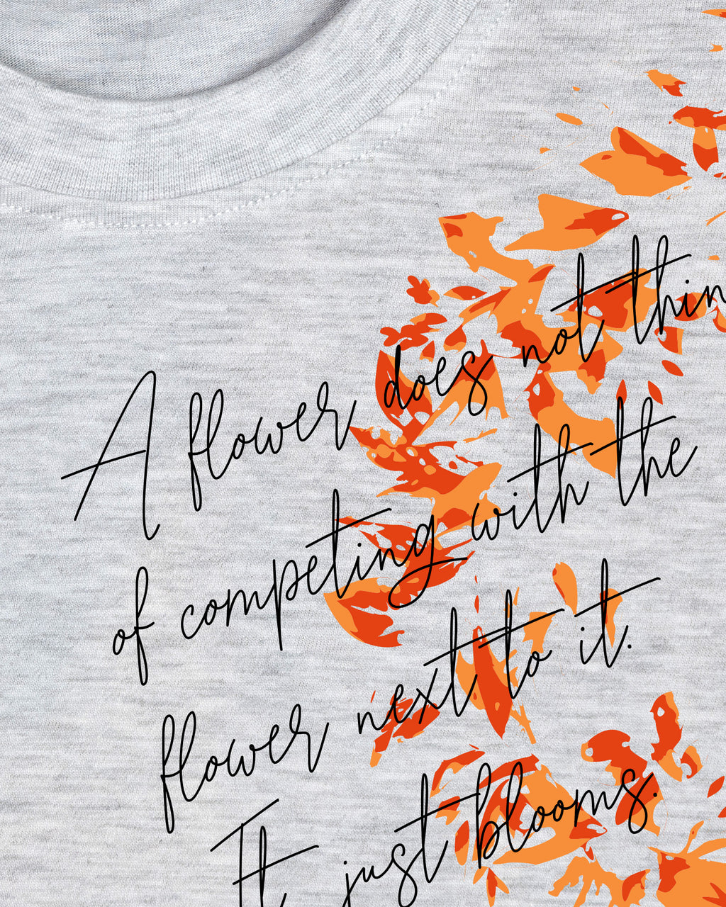 Just blooms Melange White Classic Fit T-shirt