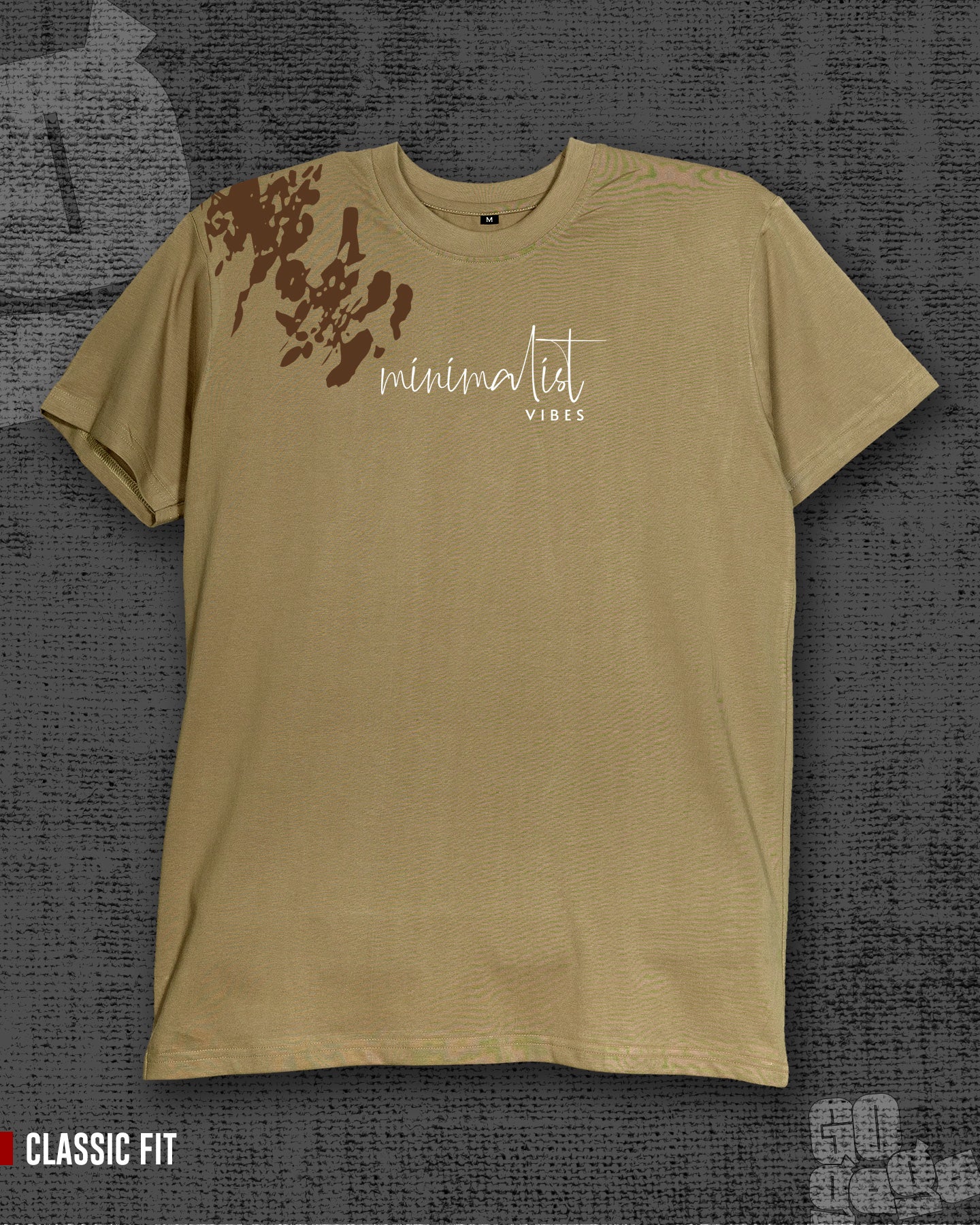 Minimalist vibes Dark Beige Classic Fit T-shirt