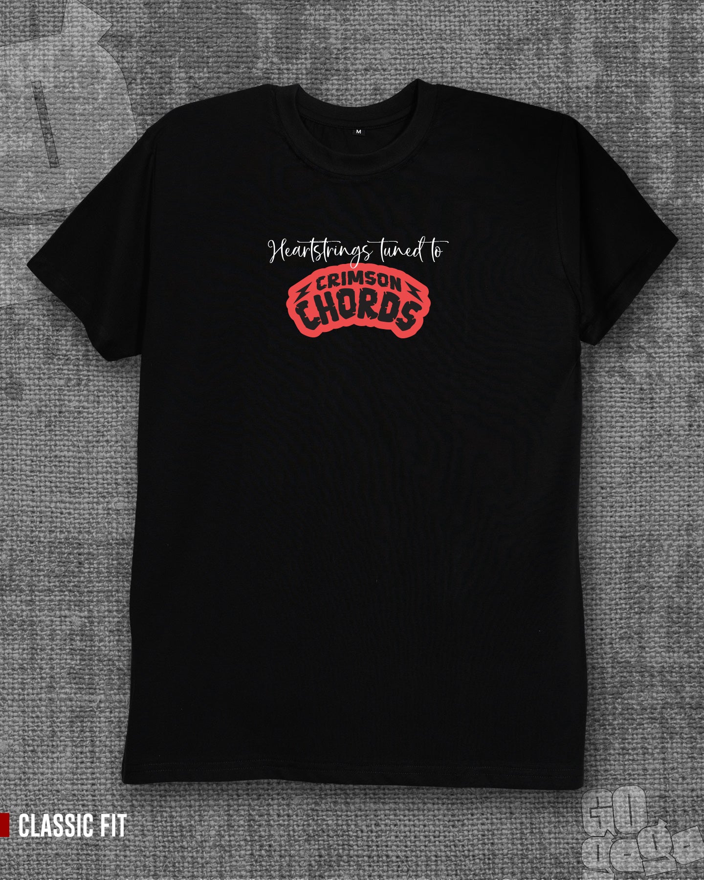 Crimson Chords Black Classic Fit T-shirt