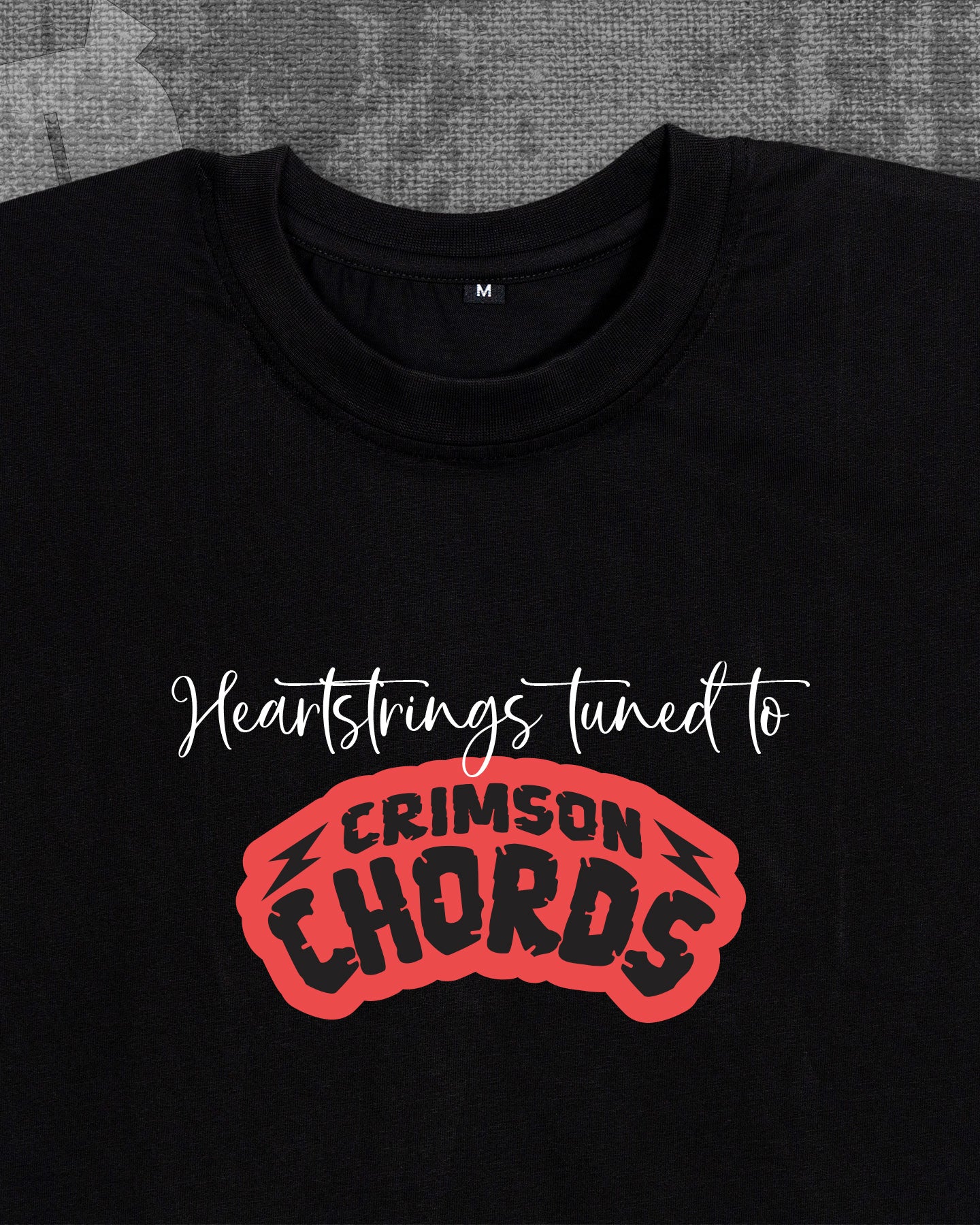 Crimson Chords Black Classic Fit T-shirt