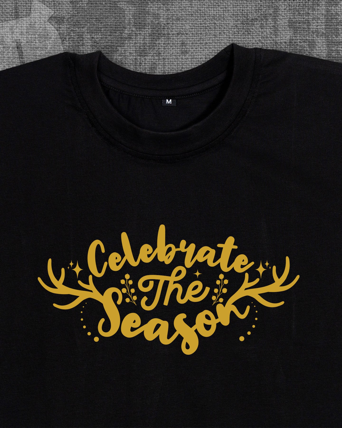 Celebrate the Season Black Regular Fit T-shirt