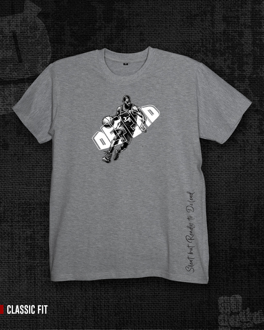 Defend  Melange Grey Classic Fit T-shirt