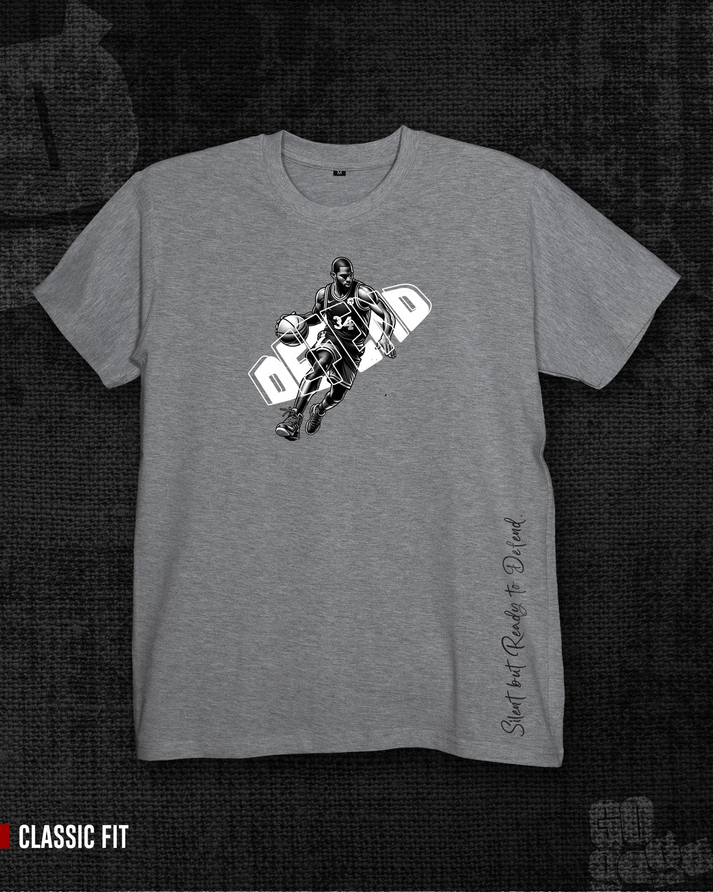 Defend  Melange Grey Classic Fit T-shirt