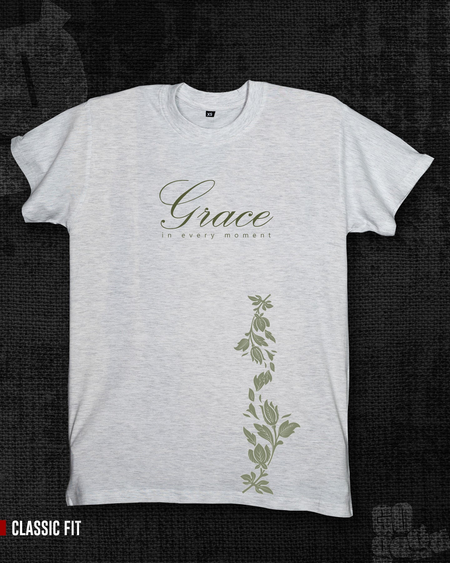 GRACE Melange White Classic Fit T-shirt