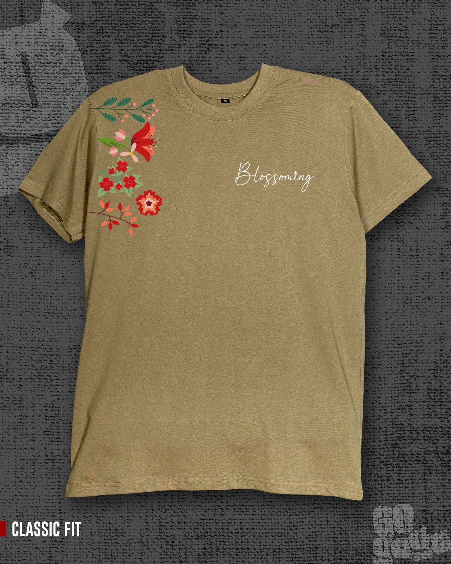 Blossoming Dark Beige Classic Fit T-shirt