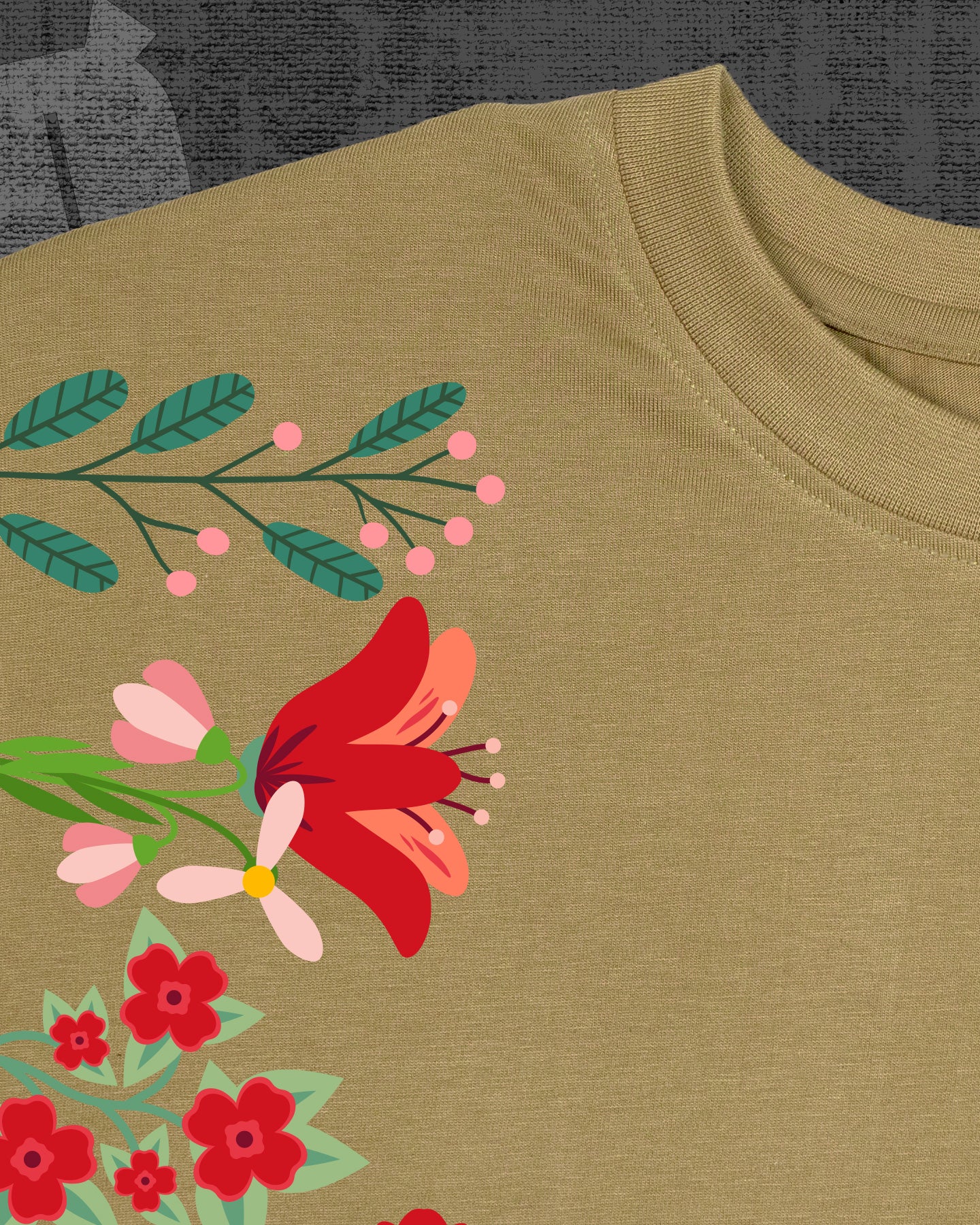 Blossoming Dark Beige Classic Fit T-shirt