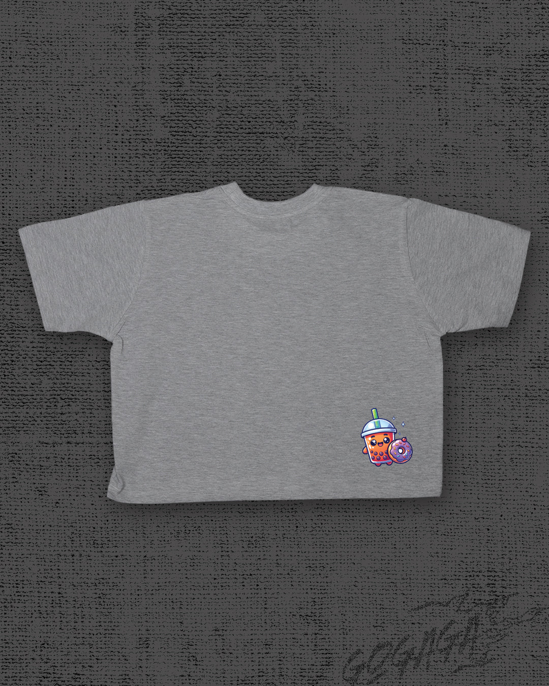 Good food good mood Melange Grey Crop Top