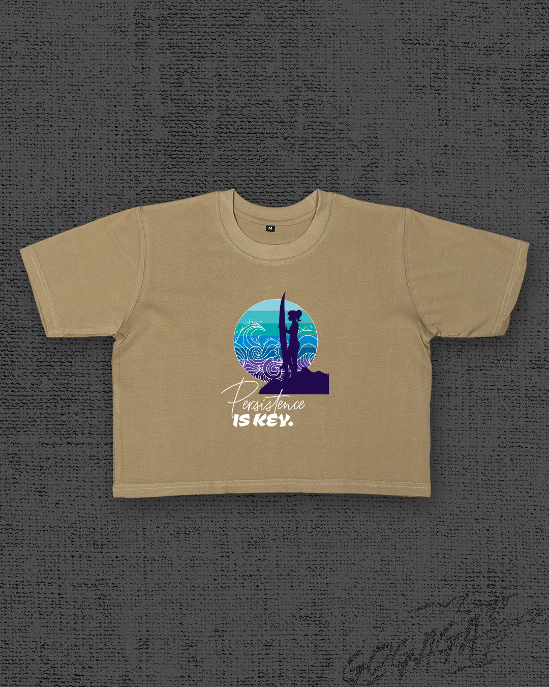 Persistence is key Dark Beige Crop Top