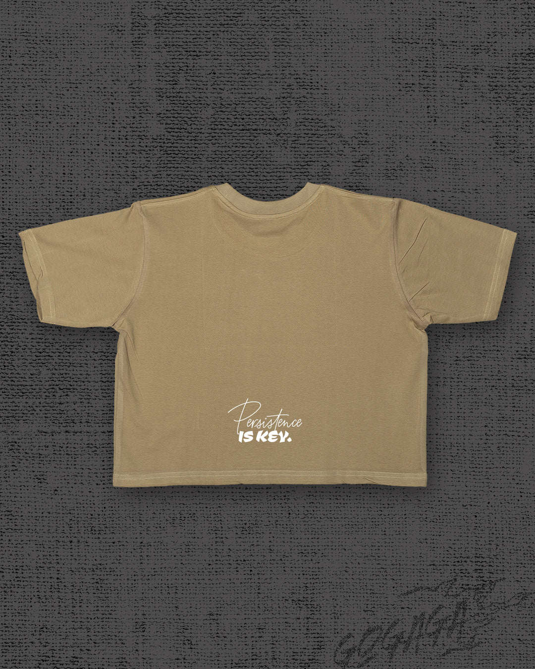 Persistence is key Dark Beige Crop Top