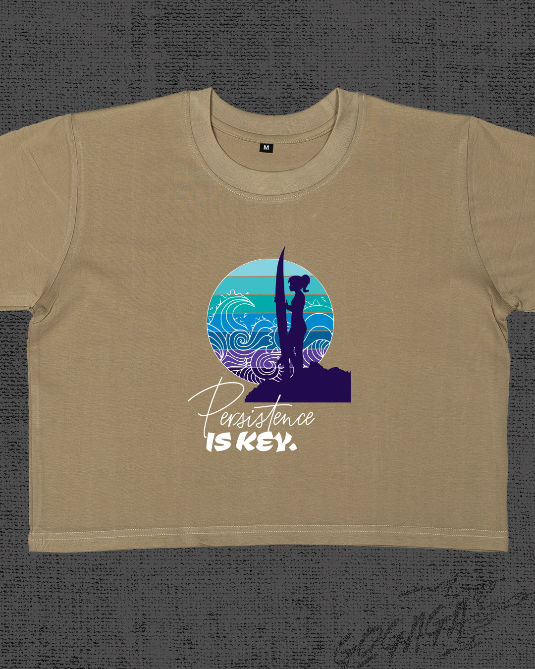 Persistence is key Dark Beige Crop Top