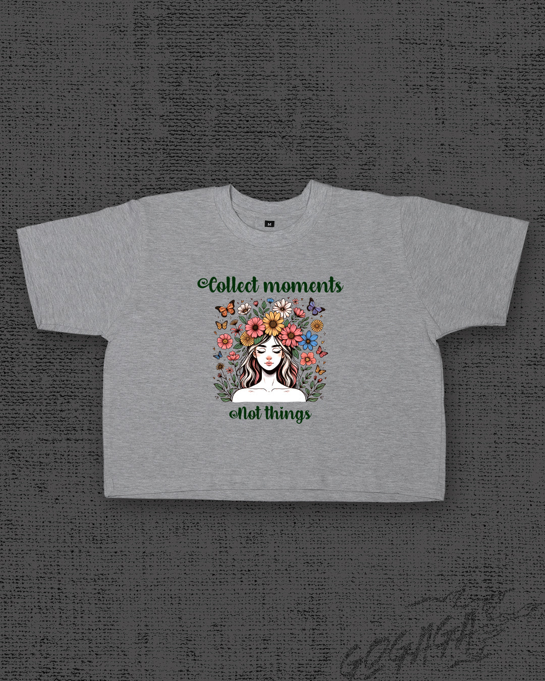 Collect Moments Melange Grey Crop Top