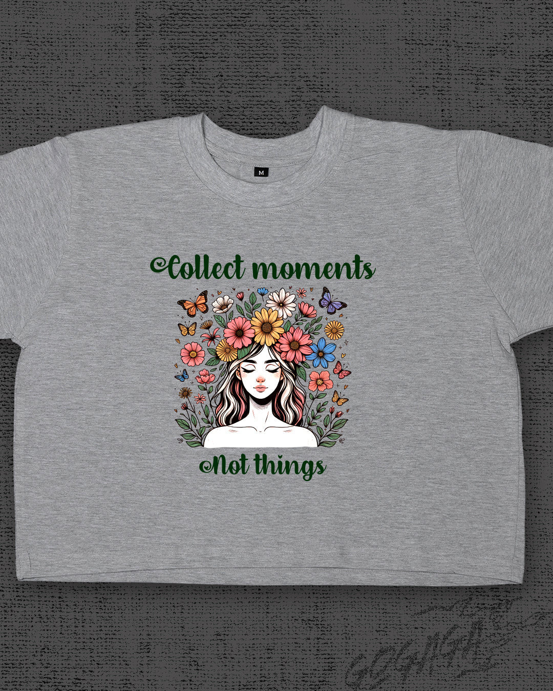Collect Moments Melange Grey Crop Top