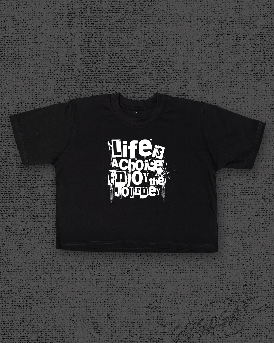 Life is a choice Black Crop Top