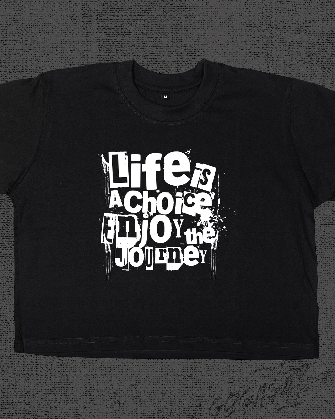 Life is a choice Black Crop Top