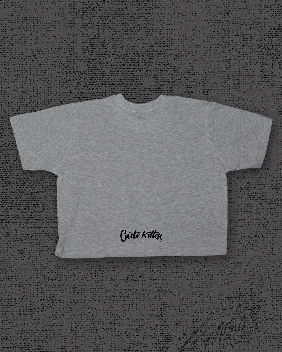 Kute Kitten Melange Grey Crop Top