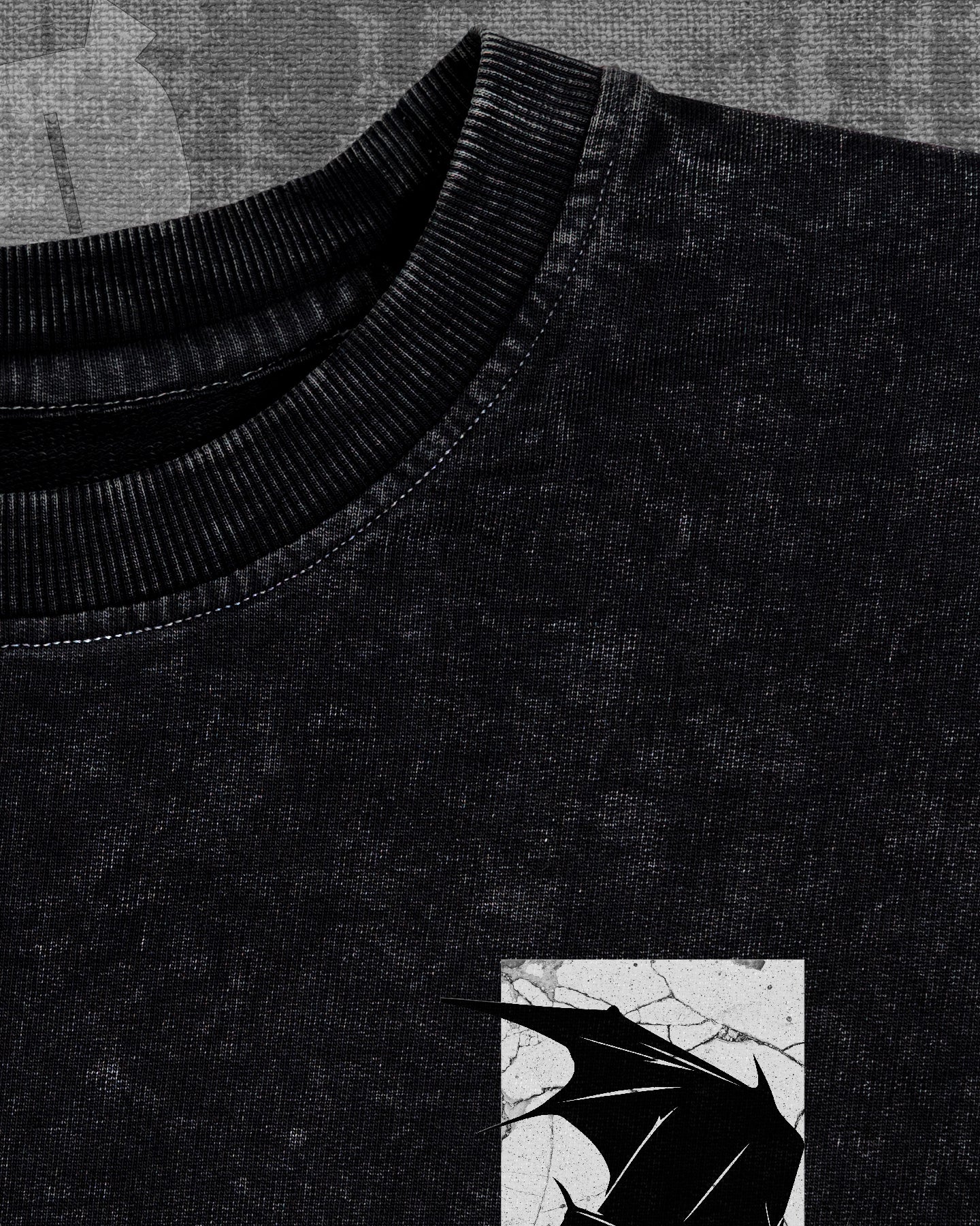 Nightmare Black stonewash Heavyweight Oversized T-shirt