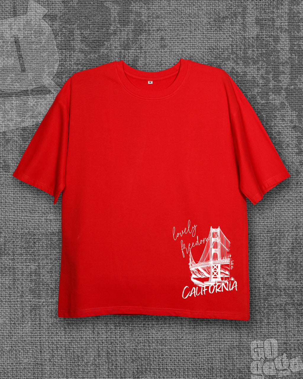 California - Red Heavyweight Oversized T-shirt