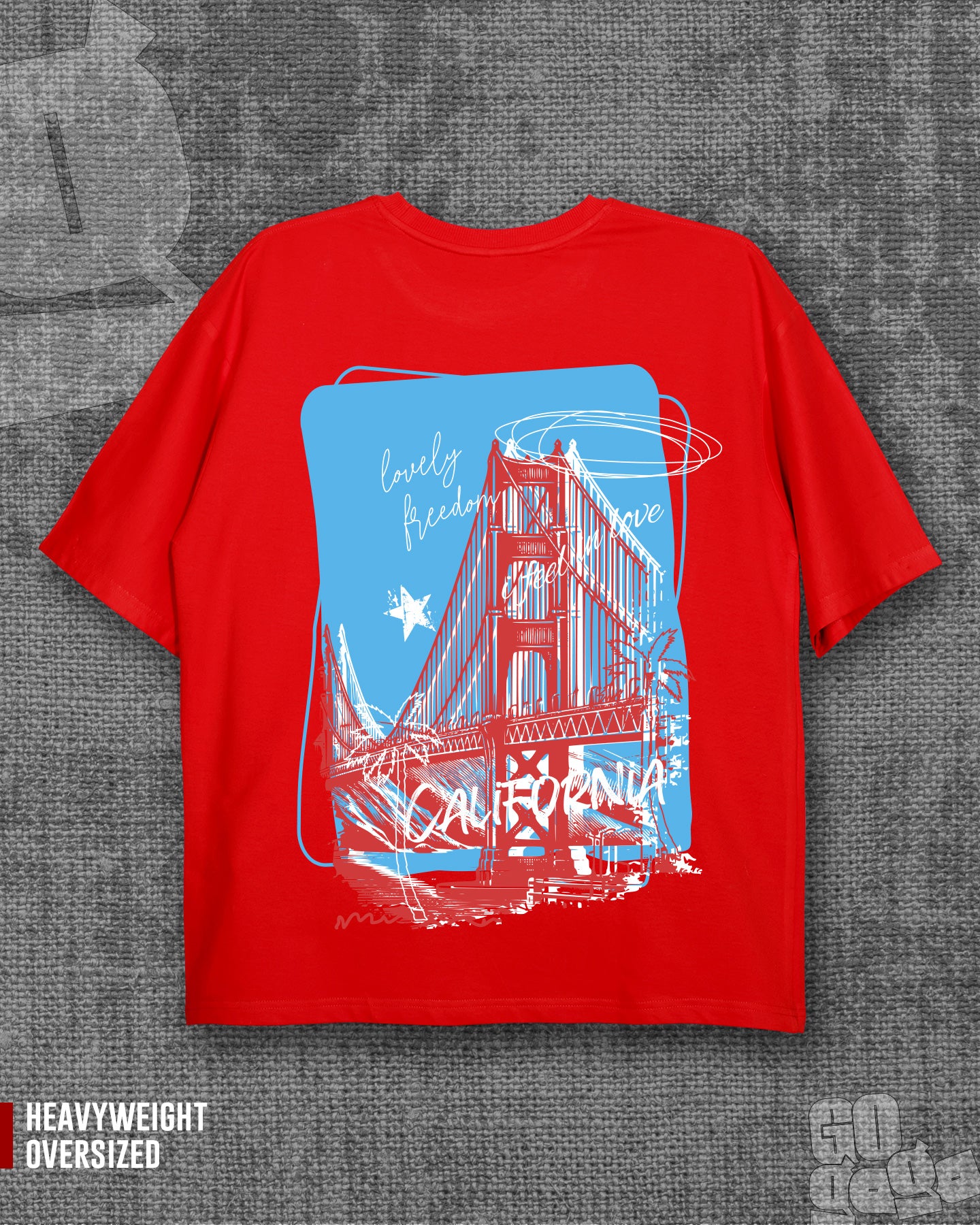 California - Red Heavyweight Oversized T-shirt