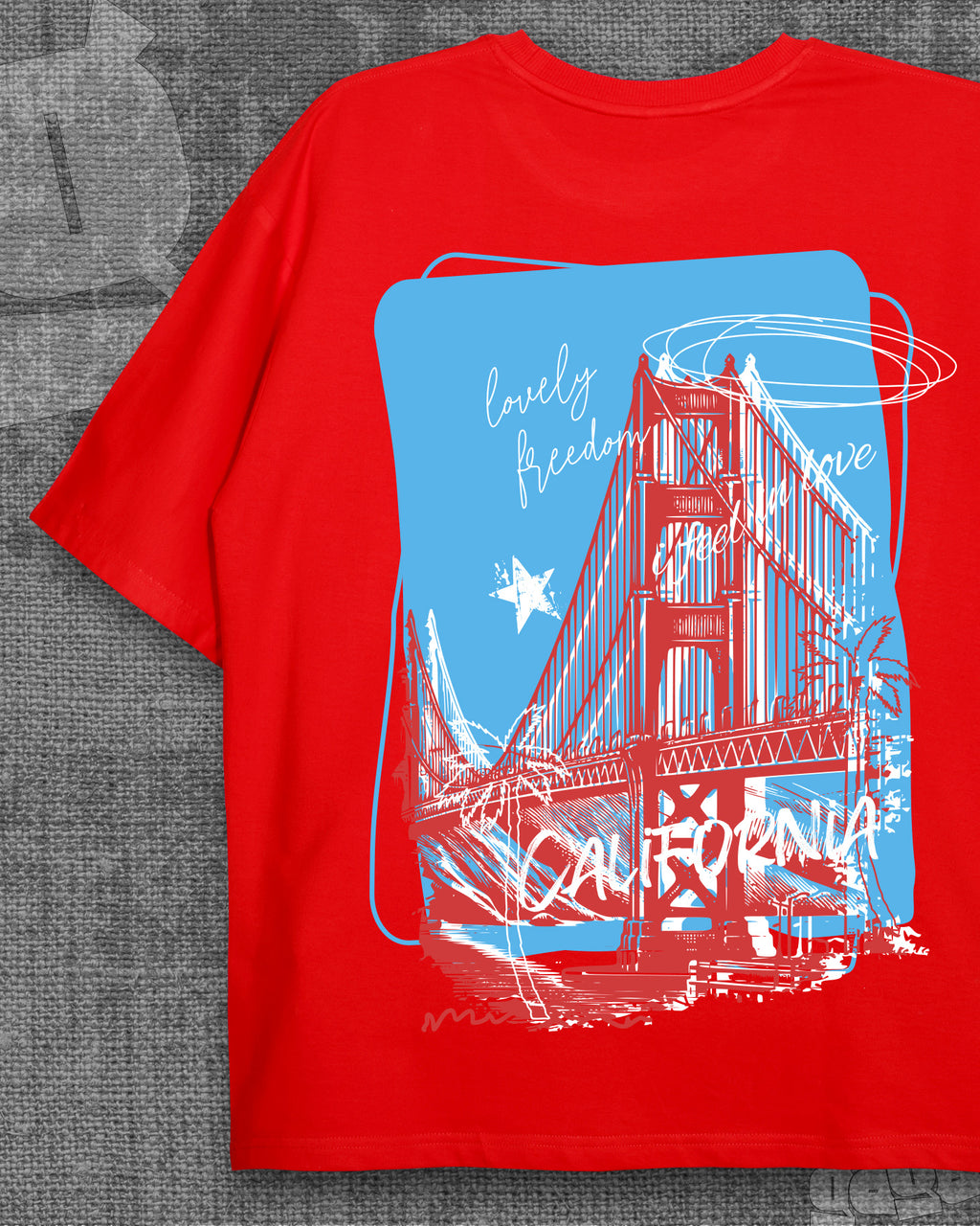 California - Red Heavyweight Oversized T-shirt