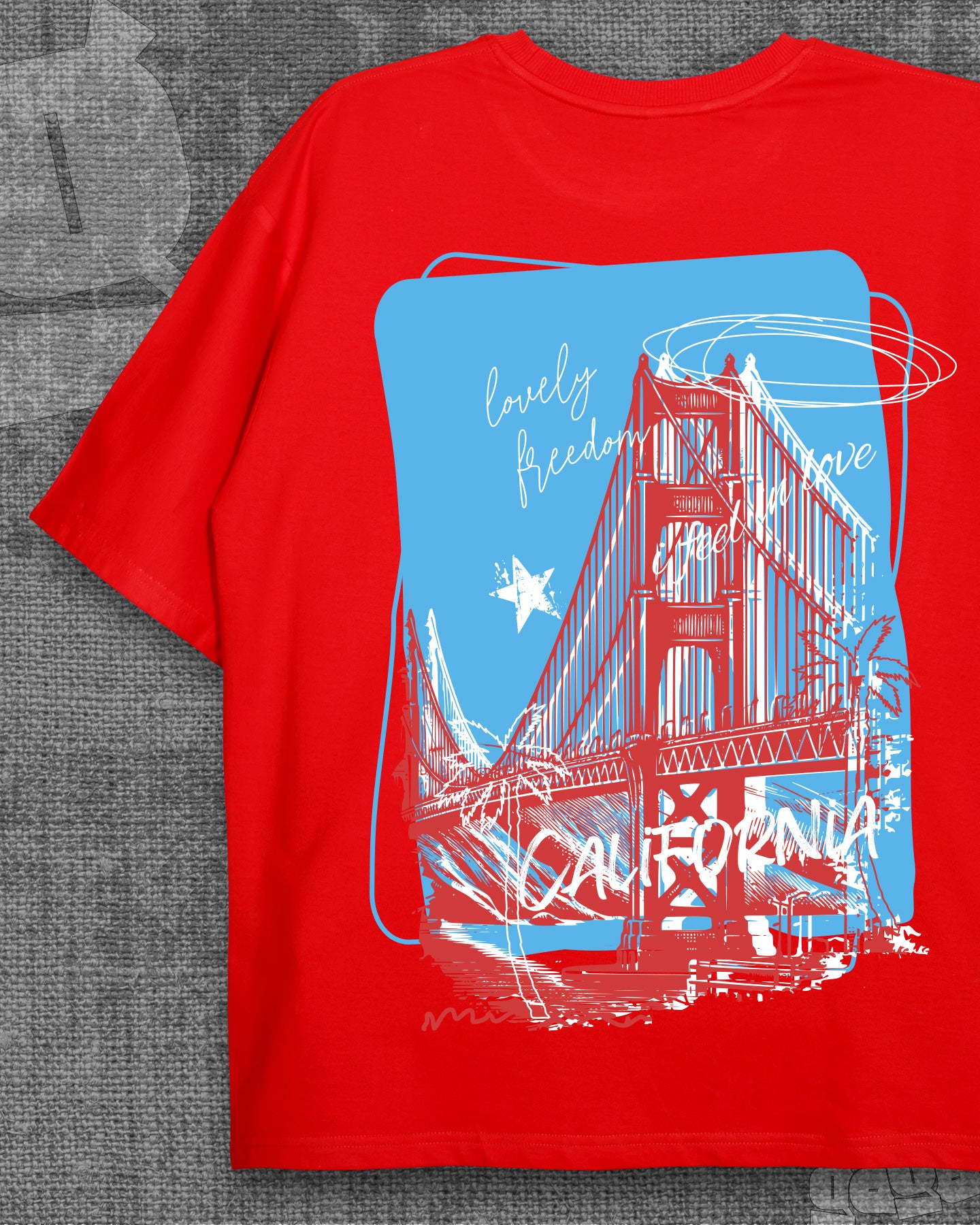 California - Red Heavyweight Oversized T-shirt