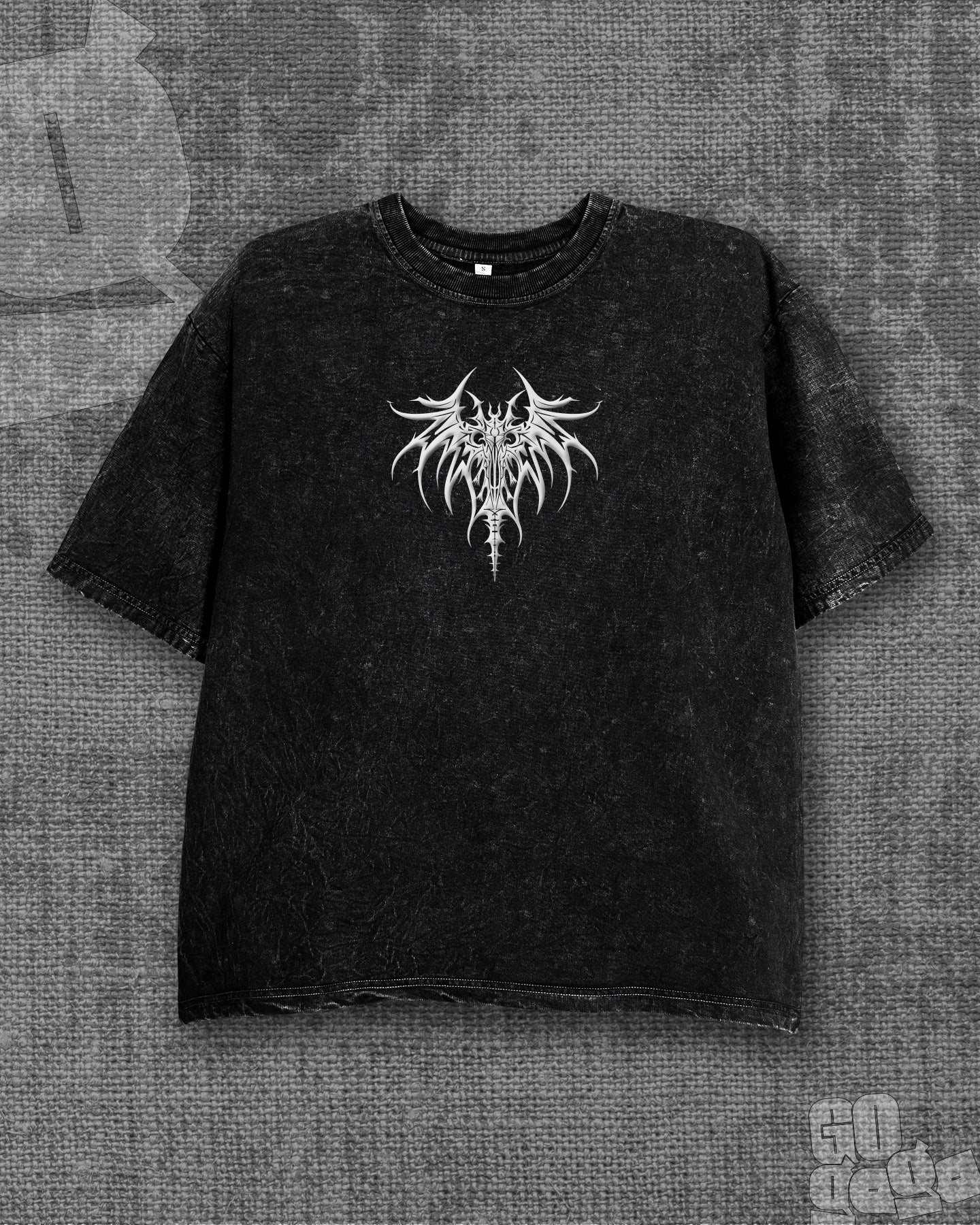 Nightmare Black stonewash Heavyweight Oversized T-shirt