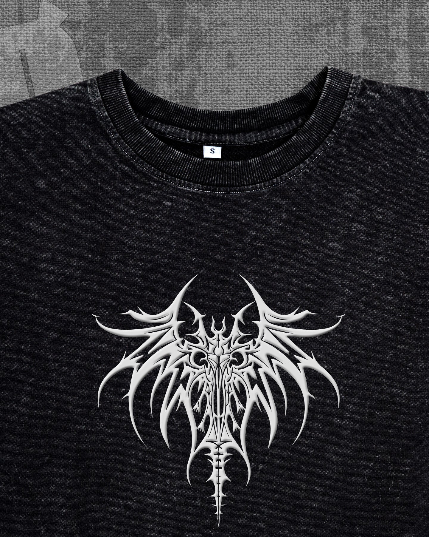 Nightmare Black stonewash Heavyweight Oversized T-shirt