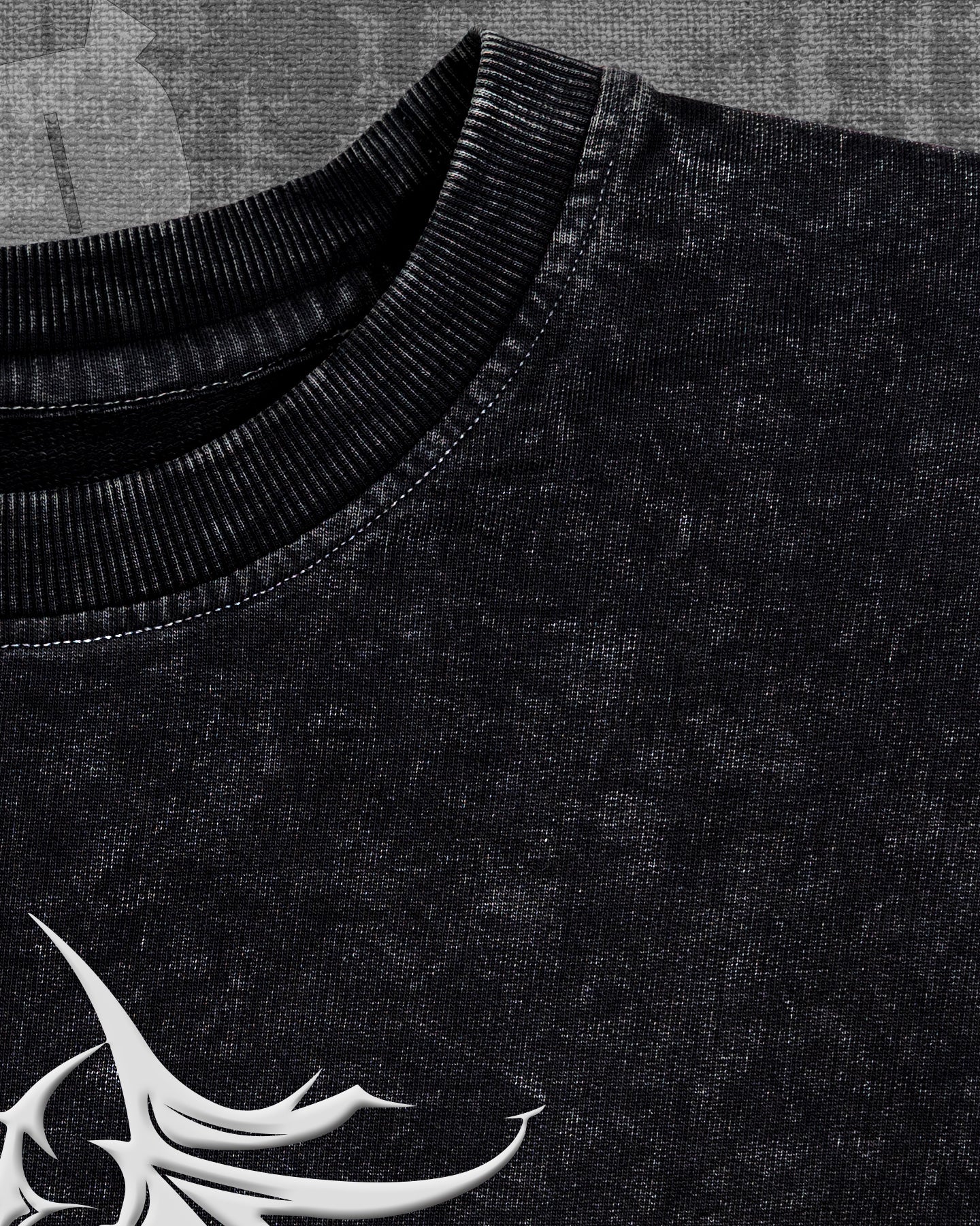 Nightmare Black stonewash Heavyweight Oversized T-shirt