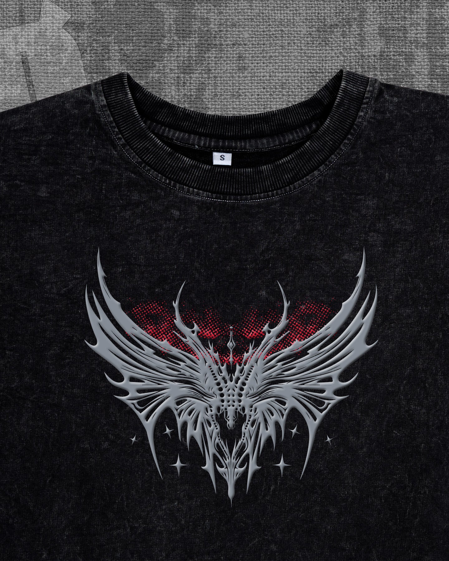 Eternal Shadows Black stonewash Heavyweight Oversized T-shirt