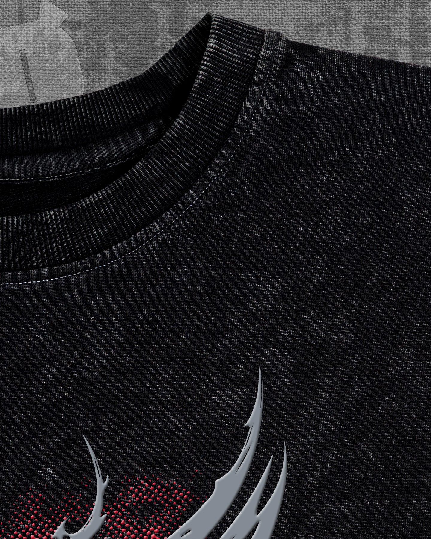 Eternal Shadows Black stonewash Heavyweight Oversized T-shirt