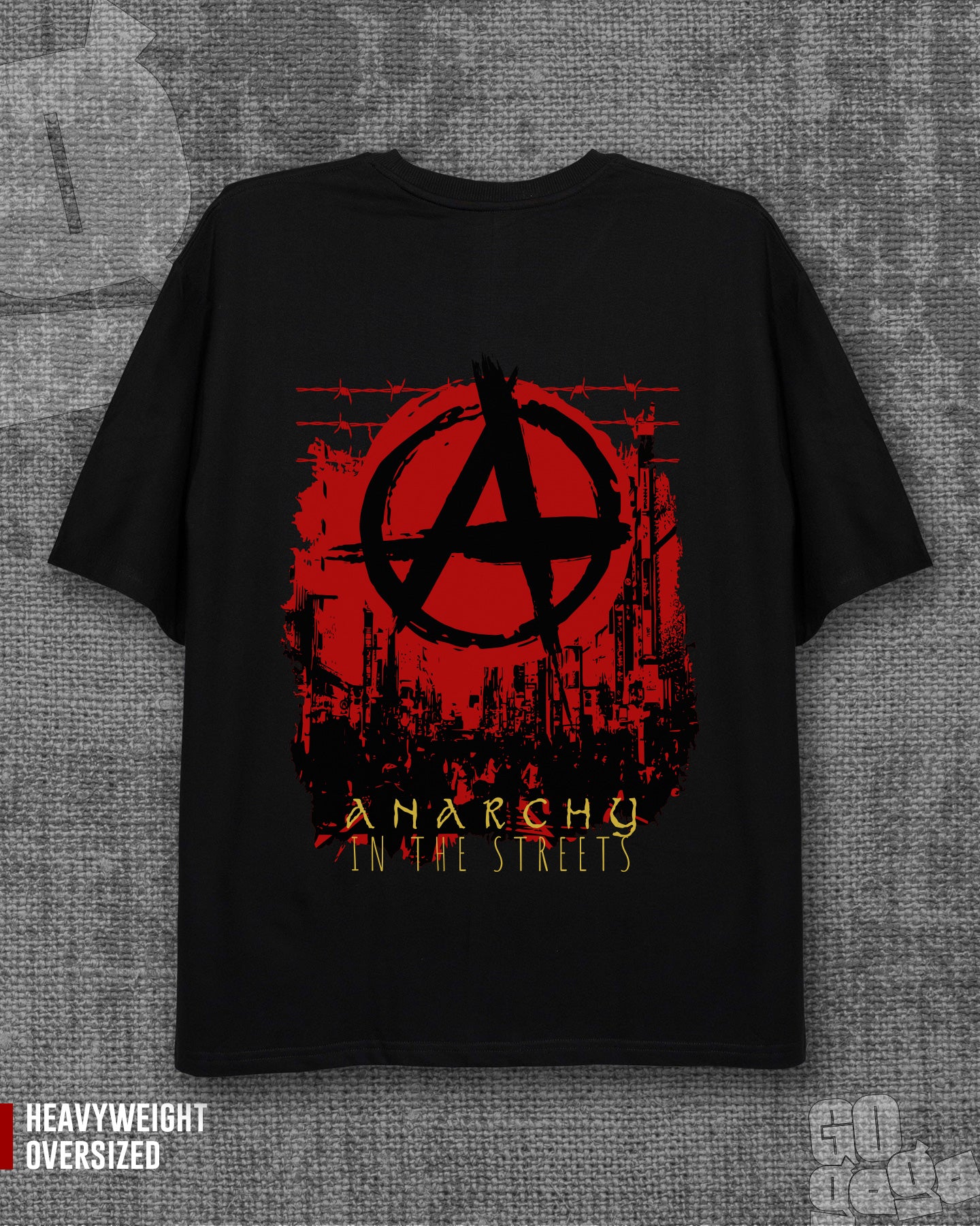 Anarchy Black Heavyweight Oversized T-shirt