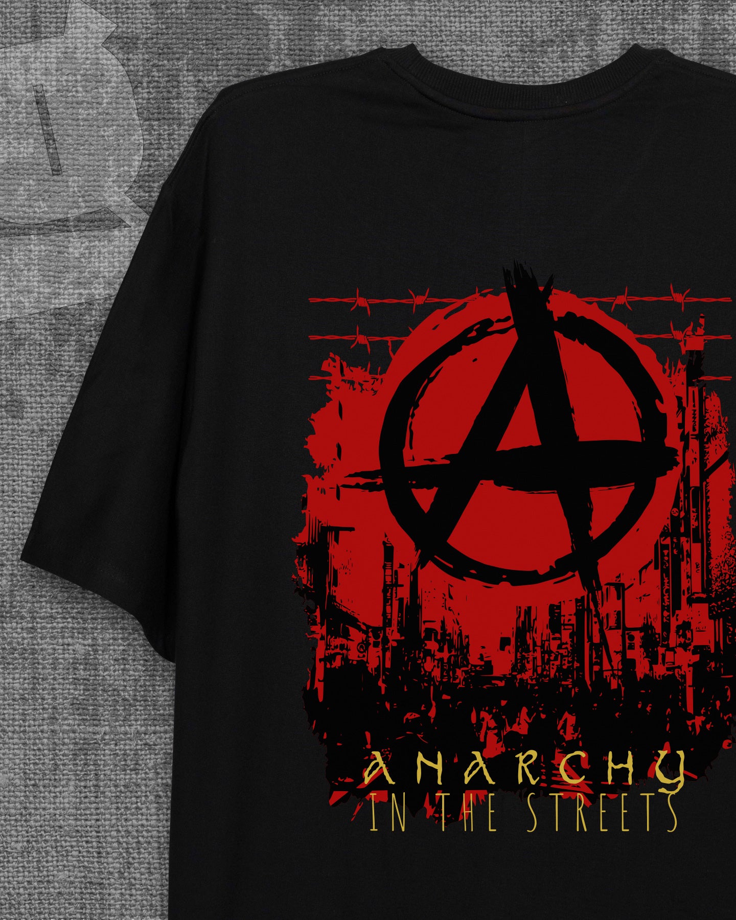 Anarchy Black Heavyweight Oversized T-shirt