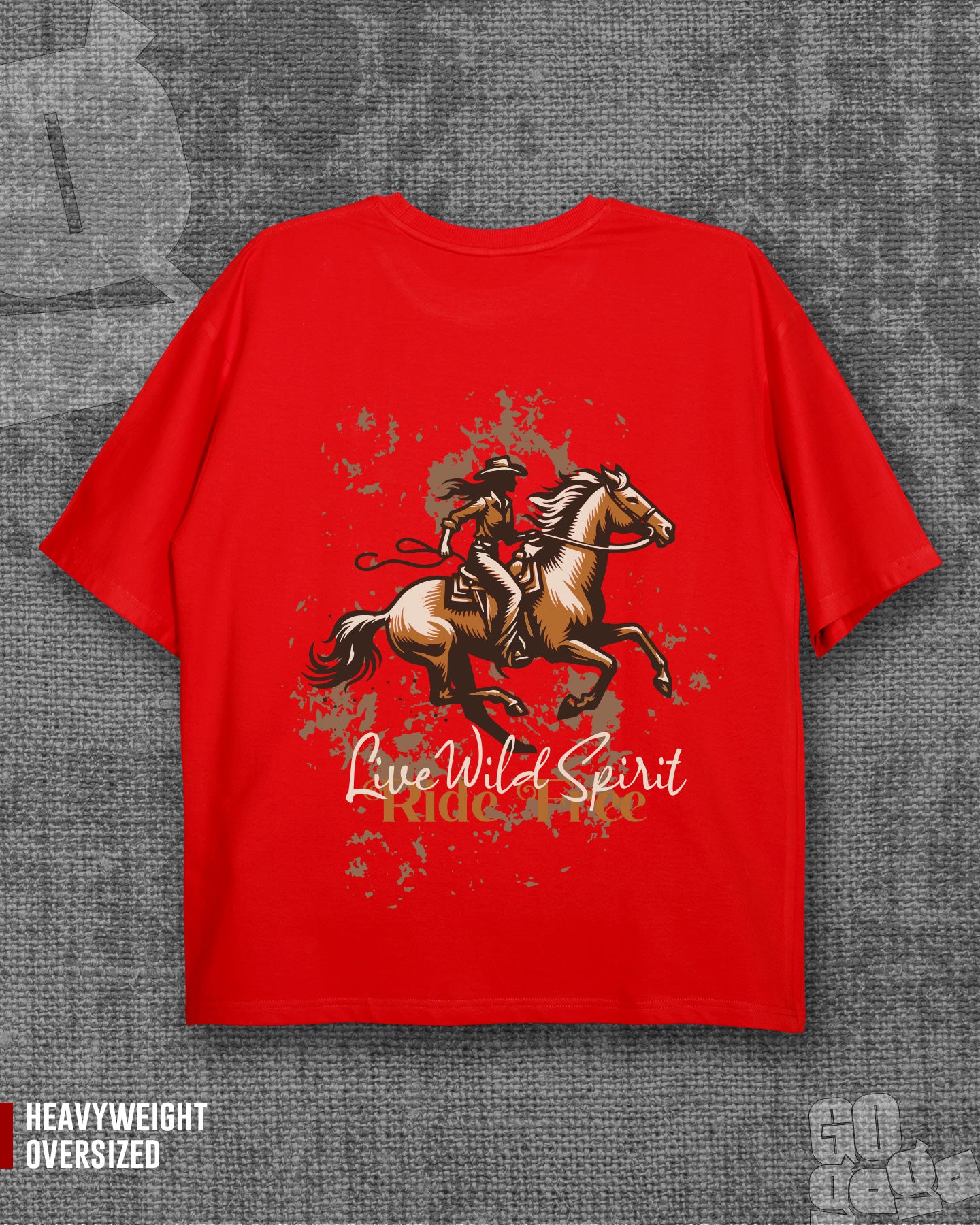 Live Wild Spirit - Red Heavyweight Oversized T-shirt