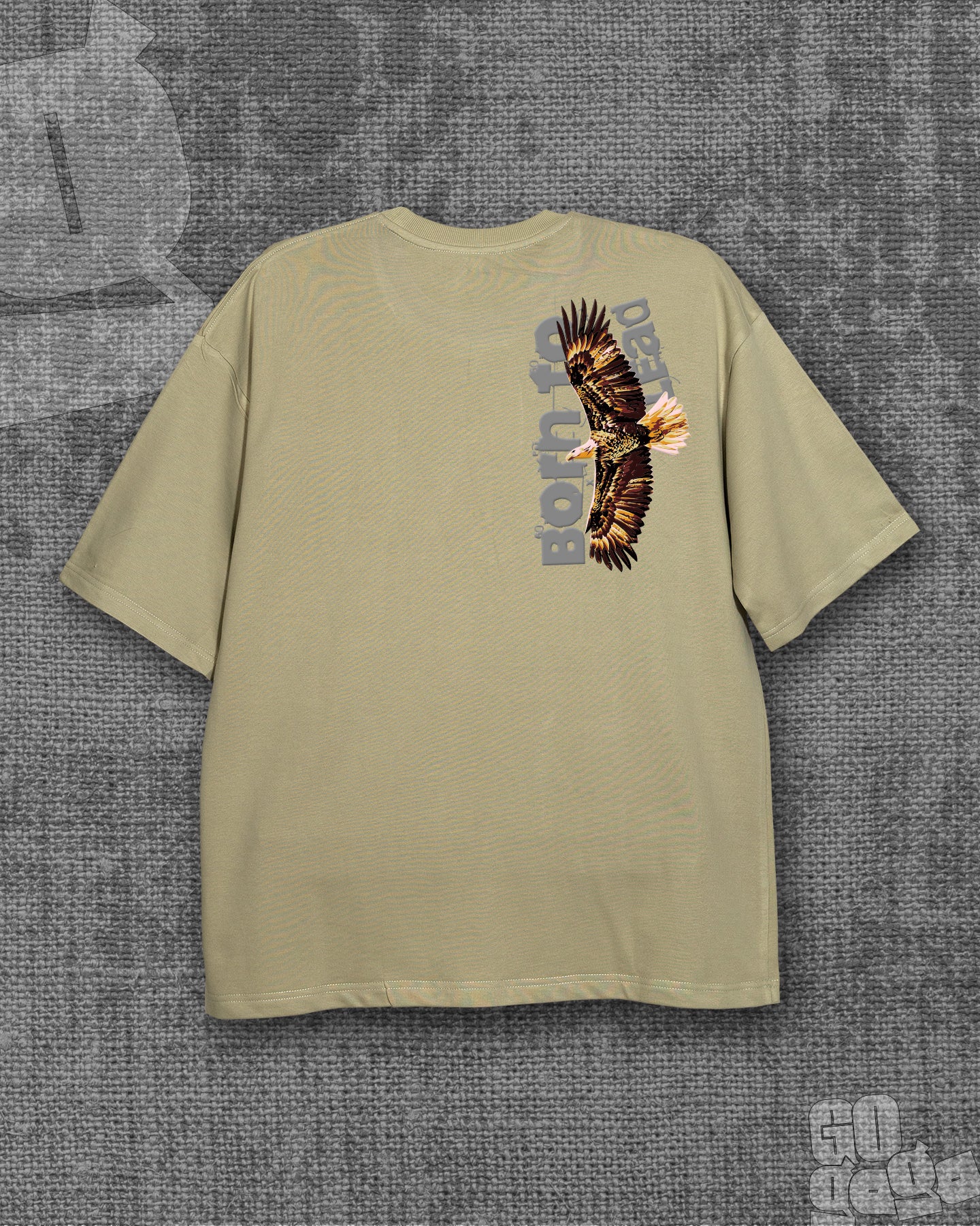 Born to lead Cement Grey Heavyweight Oversized T-shirt