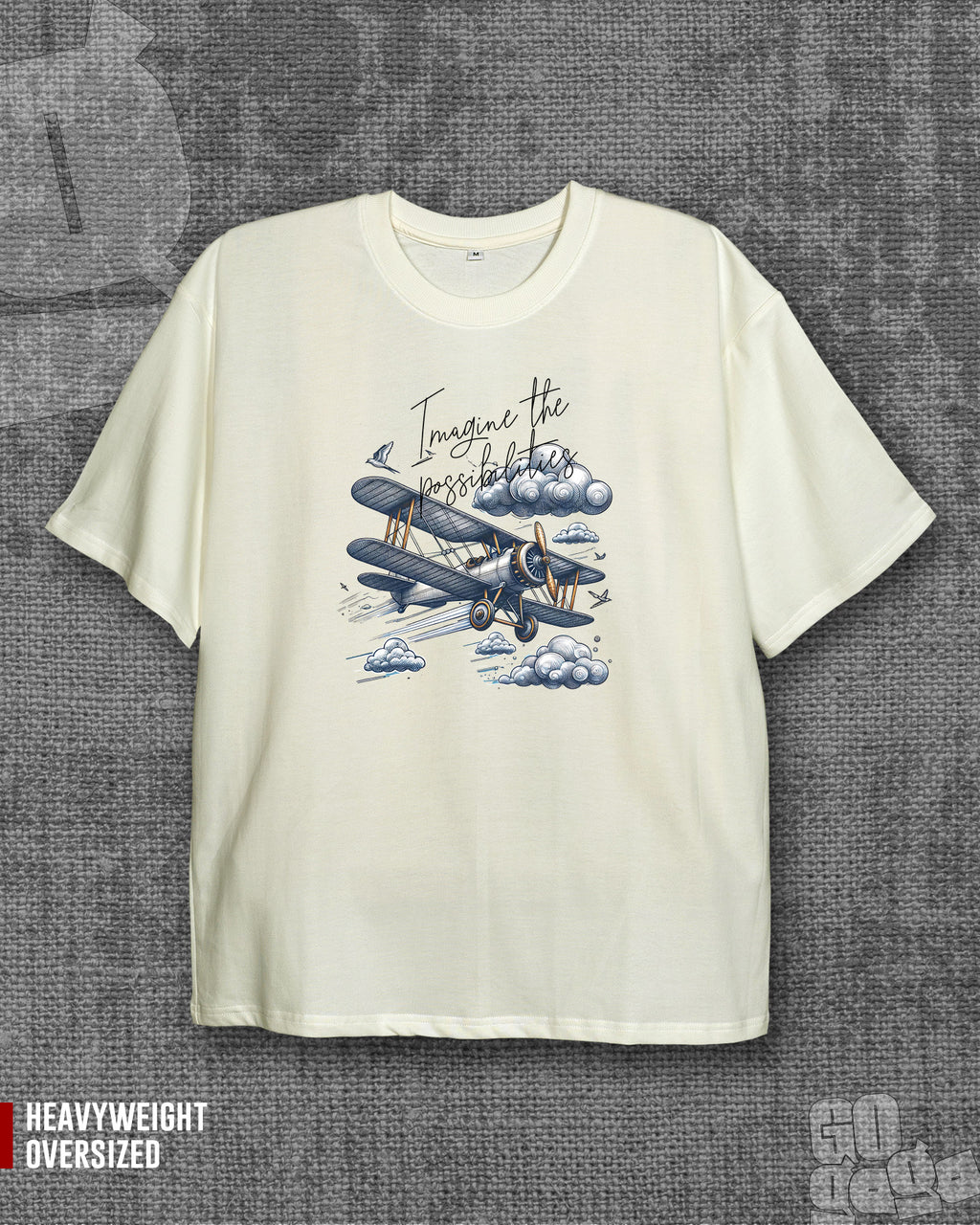 Imagine the Possibilities Off white Heavyweight Oversized T-shirt