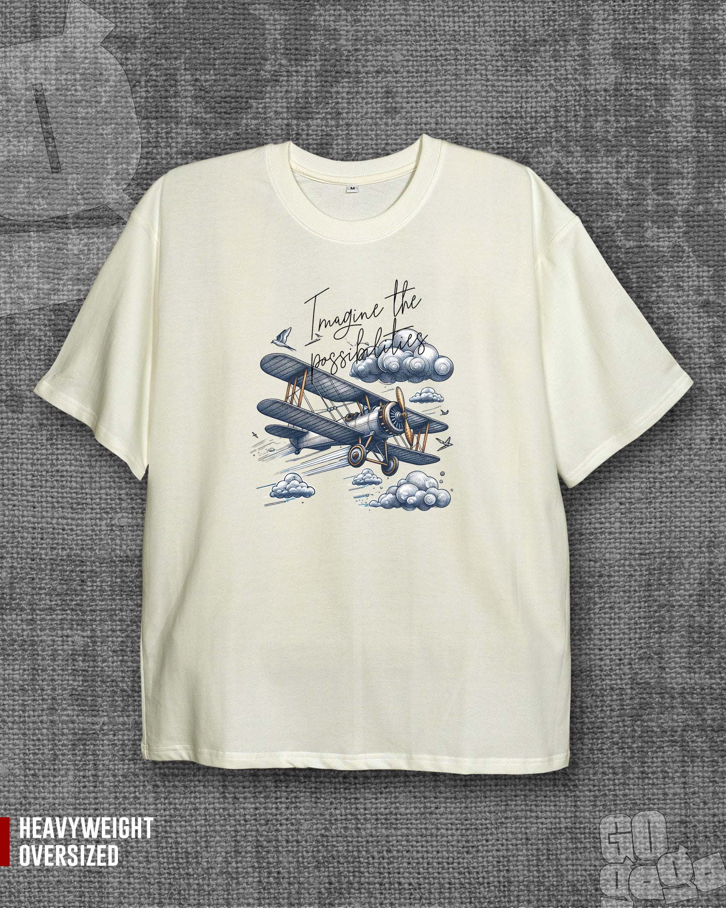 Imagine the Possibilities Off white Heavyweight Oversized T-shirt