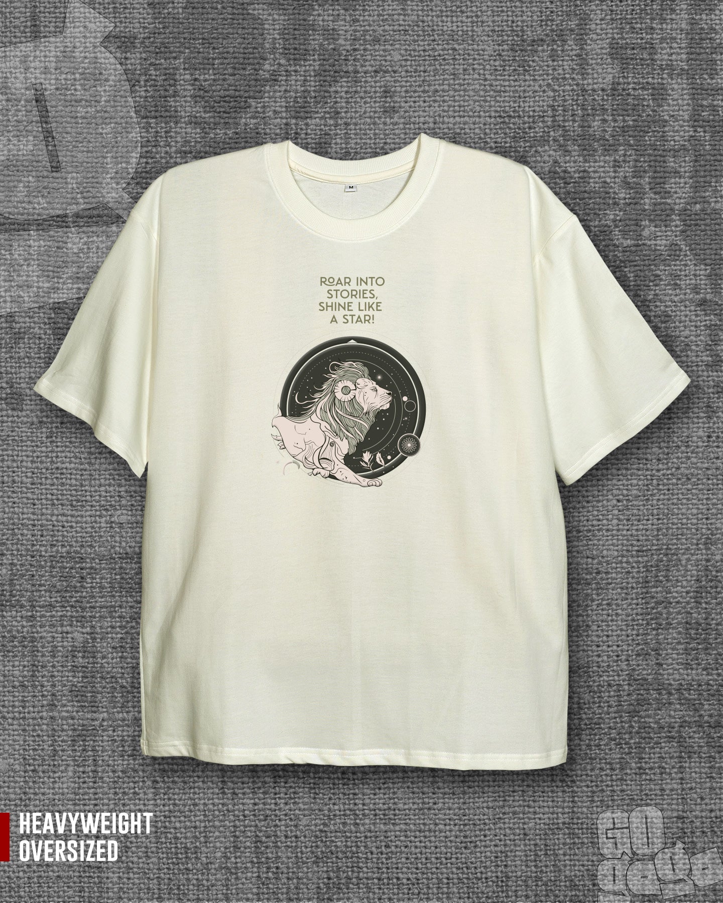 Roar into Stories Off white Heavyweight Oversized T-shirt