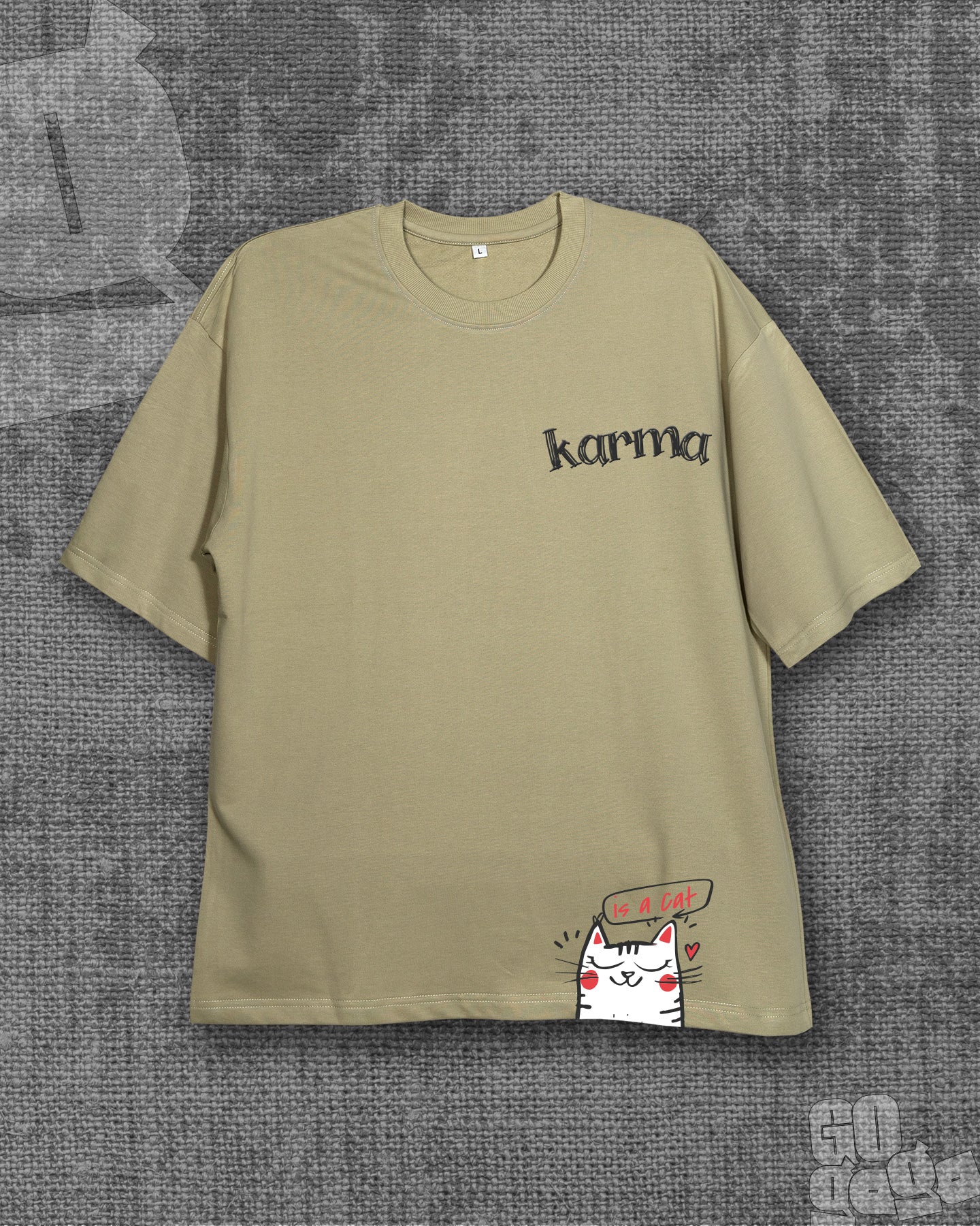 Karma Cement Grey Heavyweight Oversized T-shirt