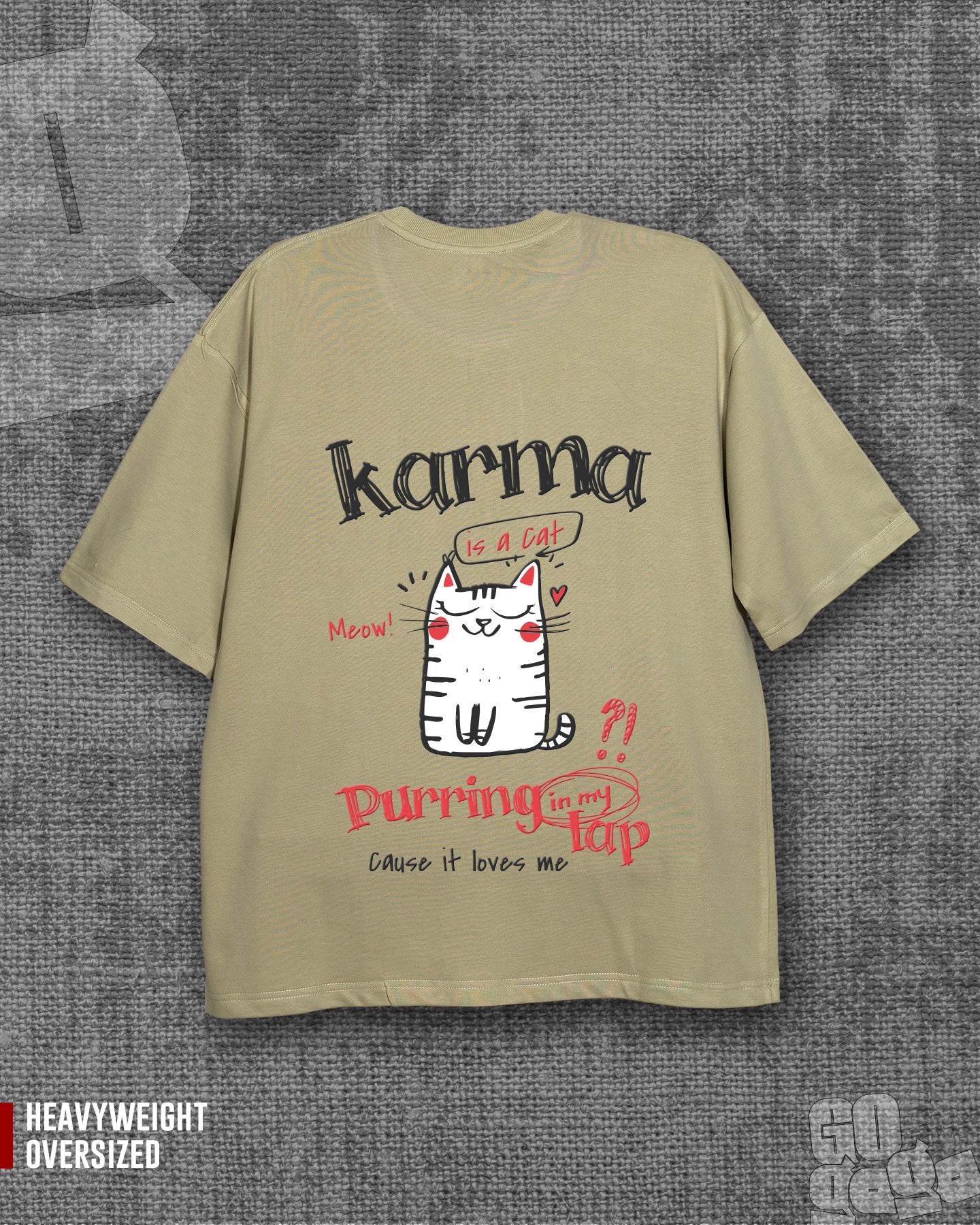 Karma Cement Grey Heavyweight Oversized T-shirt