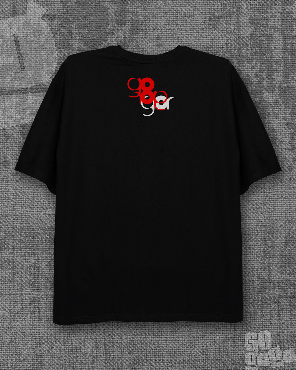 Red Letters Black Heavyweight Oversized T-shirt