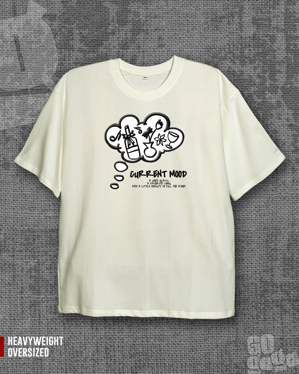 Current Mood  Off white Heavyweight Oversized T-shirt