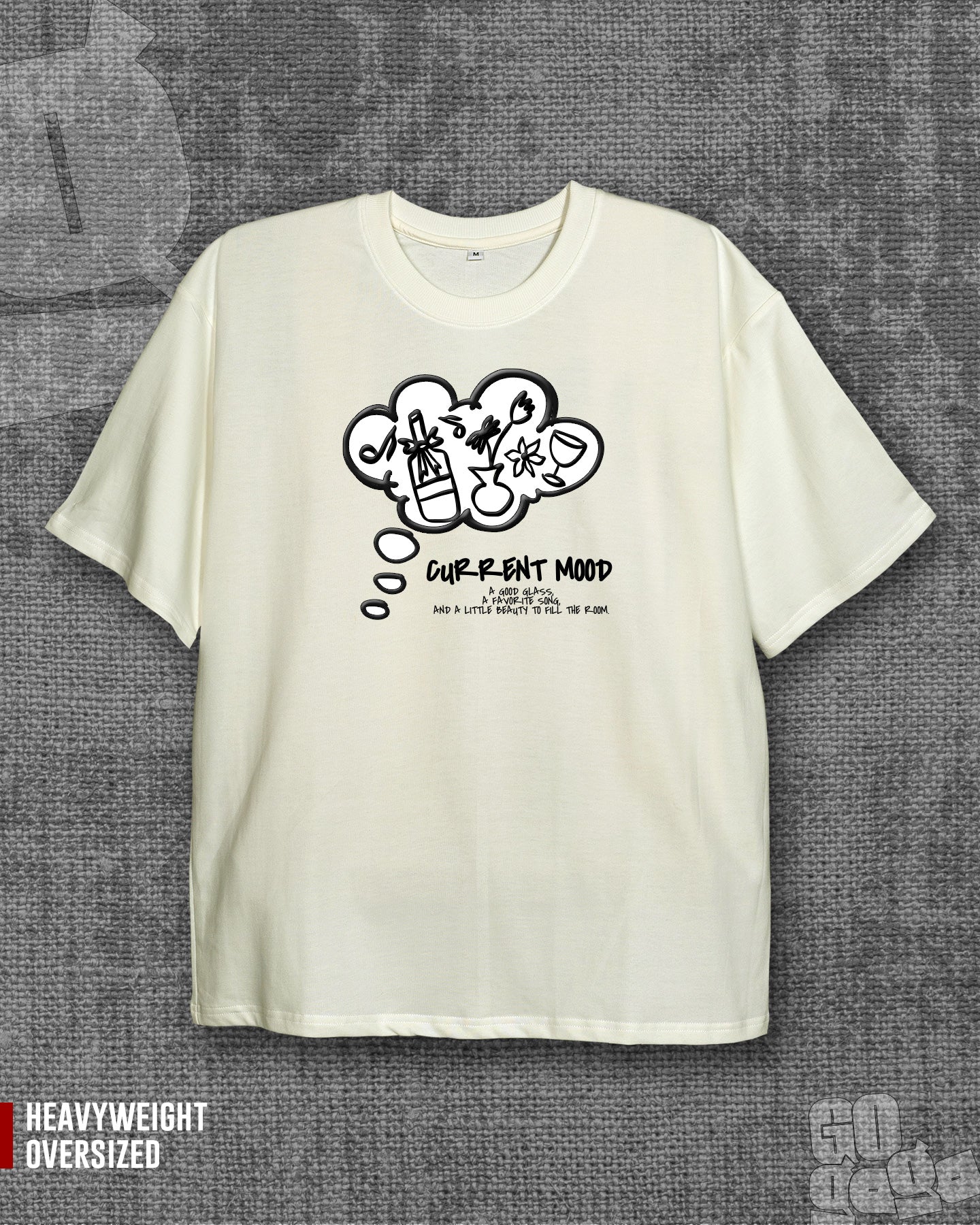 Current Mood  Off white Heavyweight Oversized T-shirt