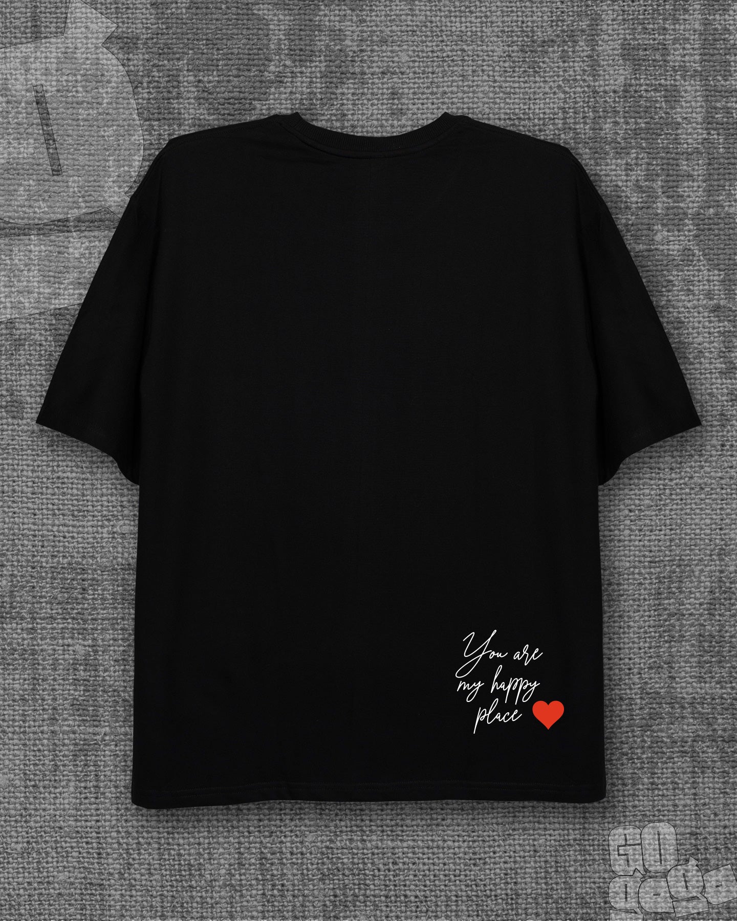 You are my happy place Black Heavyweight Oversized T-shirt