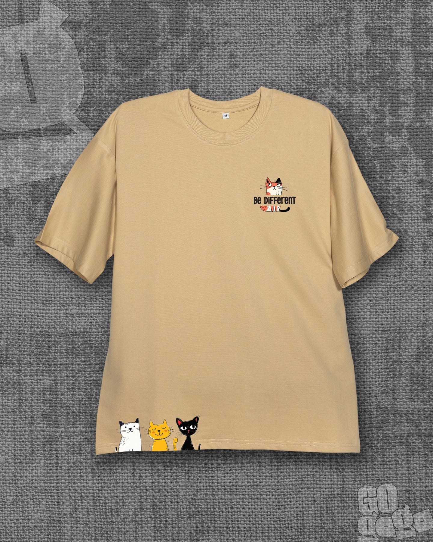 Be Different Light Beige Heavyweight Oversized T-shirt