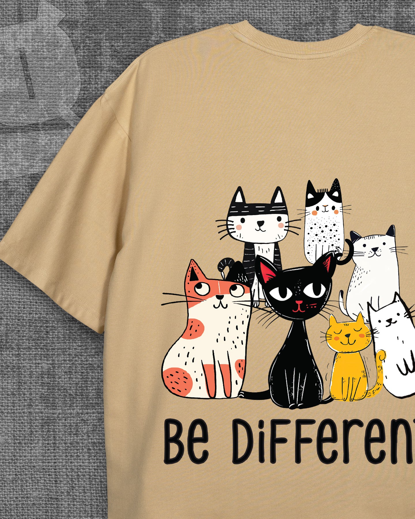 Be Different Light Beige Heavyweight Oversized T-shirt