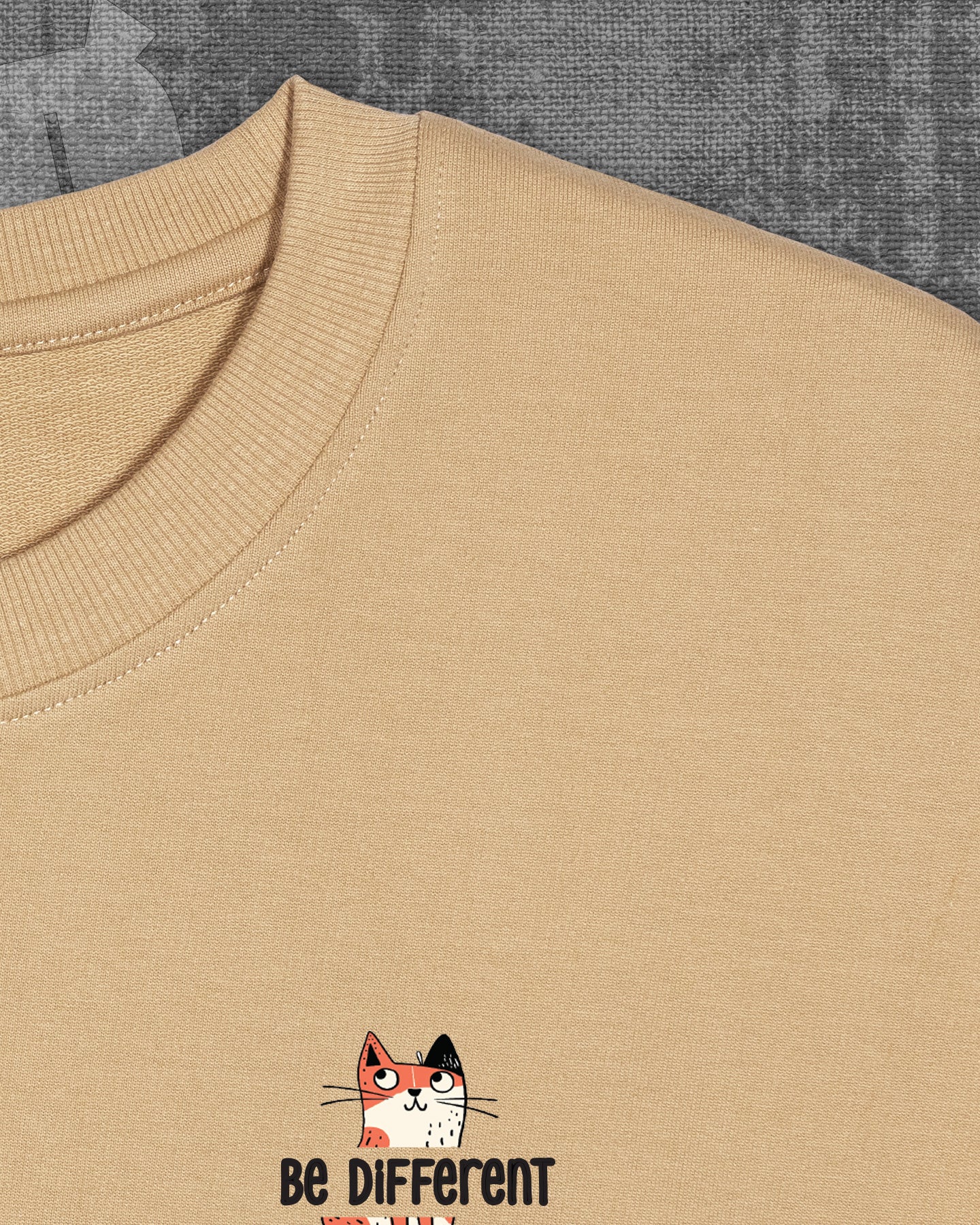 Be Different Light Beige Heavyweight Oversized T-shirt