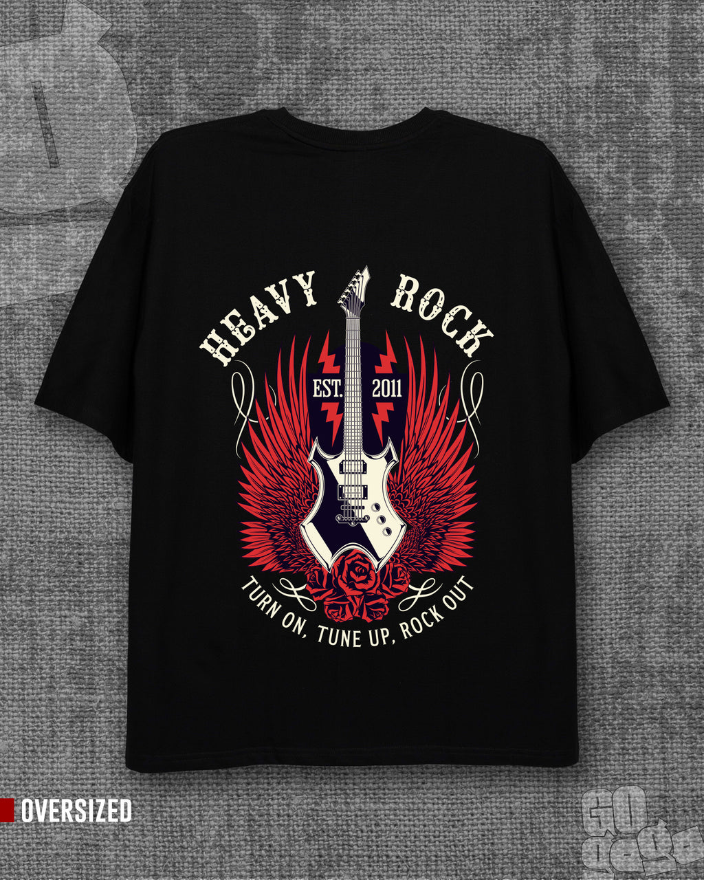 Heavy Rock Black Oversized T-shirt